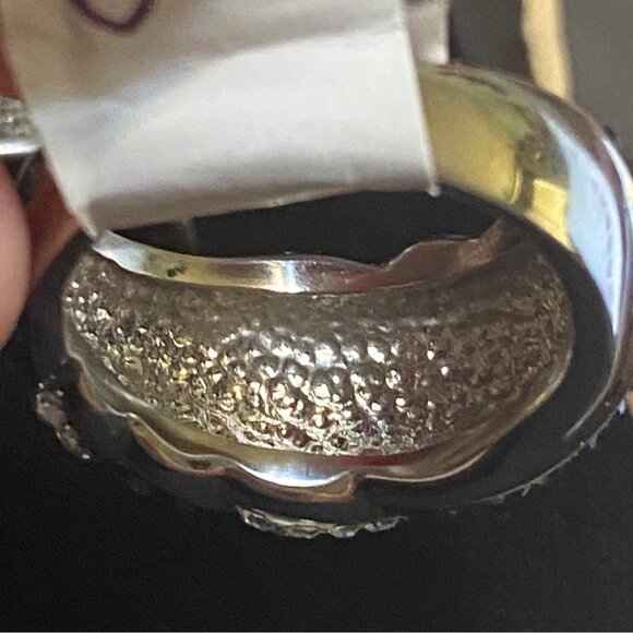 Ring Size 7 Stainless Steel CZ White Blue Women Semi-Precious Stone - Picture 6 of 9